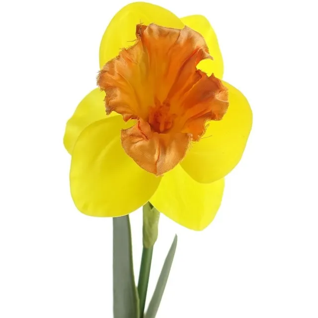 DPI GmbH DPI Narcis Geel & Oranje met Twee Bladeren 40 cm - Kunstbloemen Multicolor