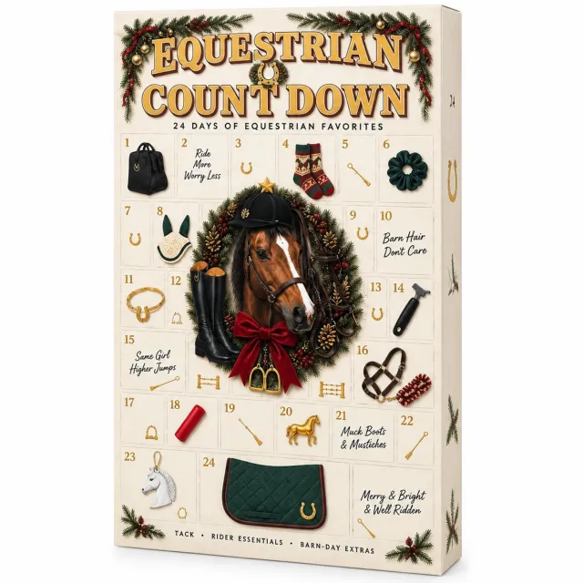 SWGOTA Adventskalender 2026 met paardenthema, 24 genummerde dagen, doosformaat 26 x 18 x 3 cm Beige