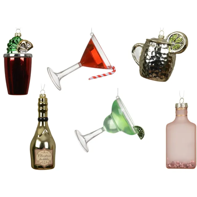 Decoris kerstornamenten box - dranken Multi