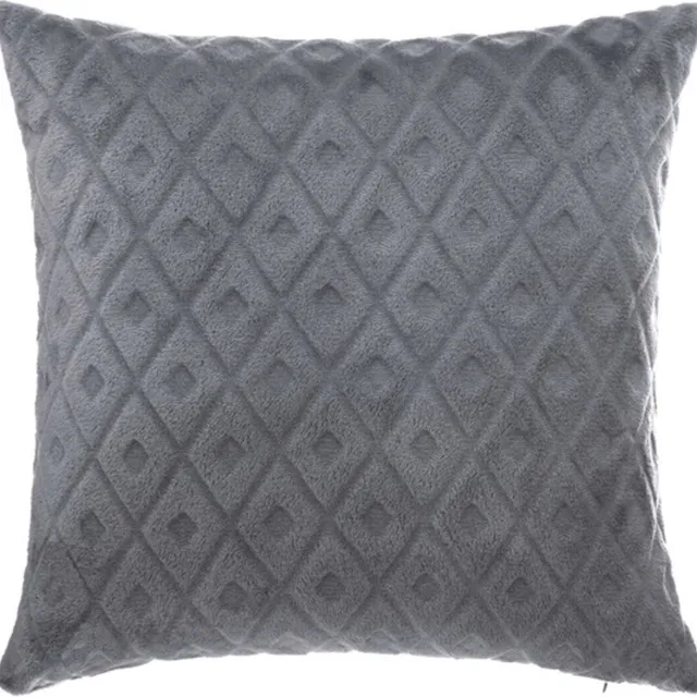Atmosphera Sierkussens - sierkussentje 40x40 - polyester/flanel - leigrijs