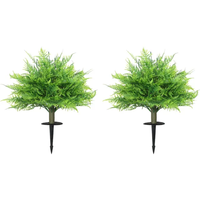 Homcom Kunstplanten Set van 2 Bostonvarens - Kunstvaren - Nepplant - Groen