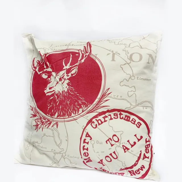 tafelkleedjes Sierkussen - Hert Wishes - Creme - 45 Cm X 45 Cm