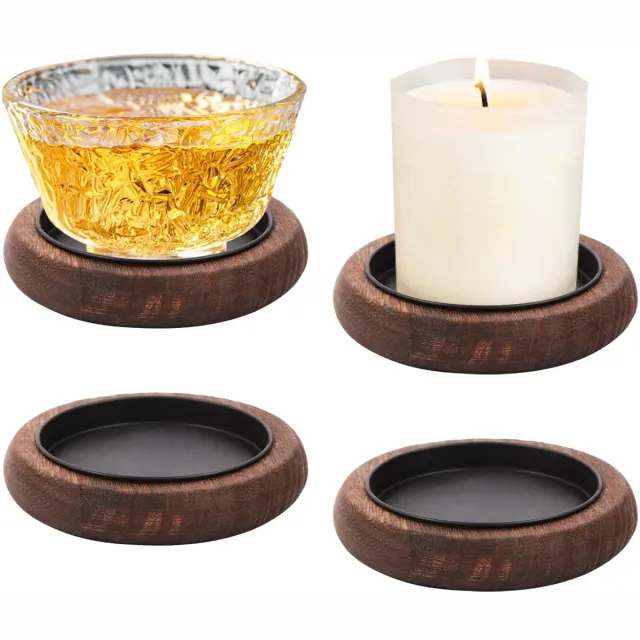 My Ninki ® Handgemaakte Natuurlijke Houten Kandelaars voor Stijlvolle Woondecoratie en Tafeldecoratie geel bruin