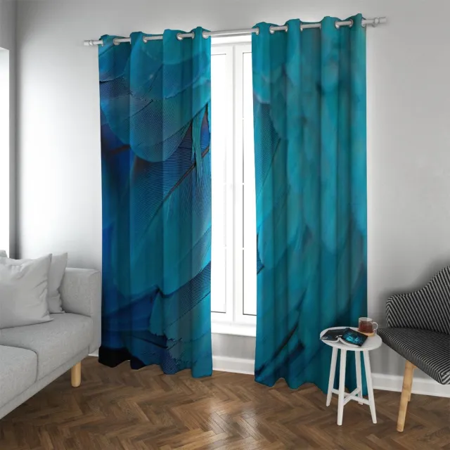 Famanu Blauwe verduisterende gordijnen voor slaapkamer, thermische gordijnen met ruisonderdrukkende functie, set van 2 panelen, L63 x B42 cm, perfect voor het creëren van een rustige en comfortabele sfeer in elke slaapkamer of woonkamer