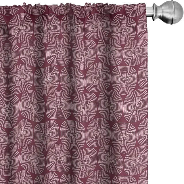 ABAKUHAUS Abstrakt – Geometrische gordijnen, 2x75x225 cm – Microvezel, halverduisterend, licht maroon/wit Pale Maroon