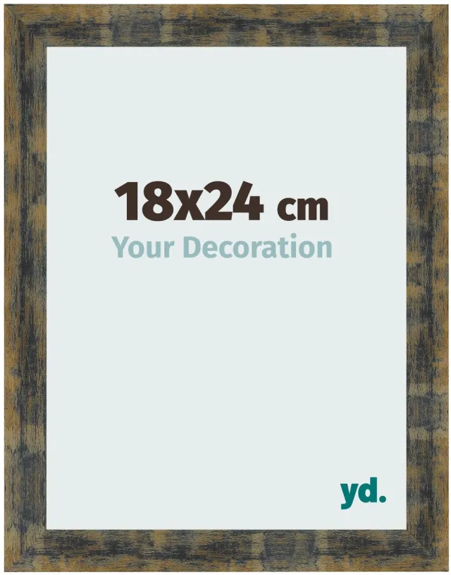 yd. Your Decoration - Fotolijst 18x24 cm - MDF - Blauw Goud Gemeleerd - Pisa