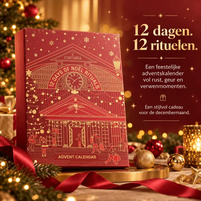 Carnatia Adventskalender Carnatia 12 Days of Noël Rituals – 12 Wellness & Selfcare Cadeaus – Geurkaarsen, Diffuser, Verzorging & Huisgeur – Cadeau voor Haar Rood