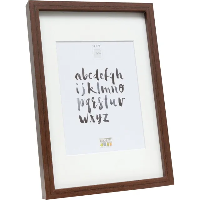 Deknudt Frames fotolijst - bruin met passe-partout - 15x20 / 20x30 cm