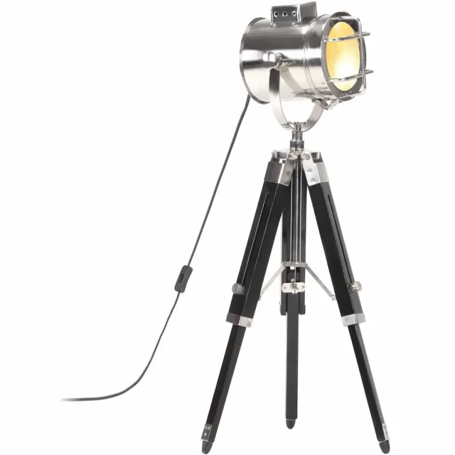 vidaXL Vloerlamp driepoot 69 cm massief mangohout zwart