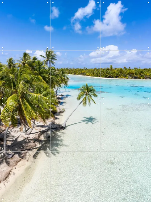 IXXI Blue Lagoon - French Polynesia, Jan Becke - 60 x 80 cm - Grote wanddecoratie en posters - Fotografie, Kleurrijk, Slaapkamer, Eetkamer, Woonkamer Blauw