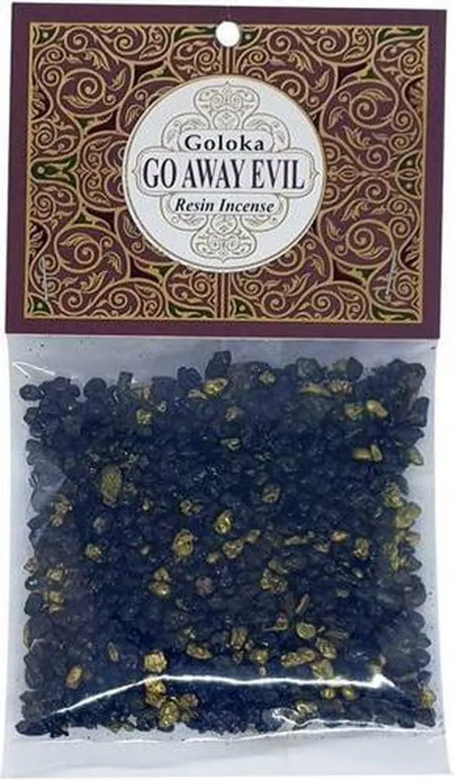 Goloka go away evil - wierookhars - resin incense - wierookkorrels - zakje 30 gram