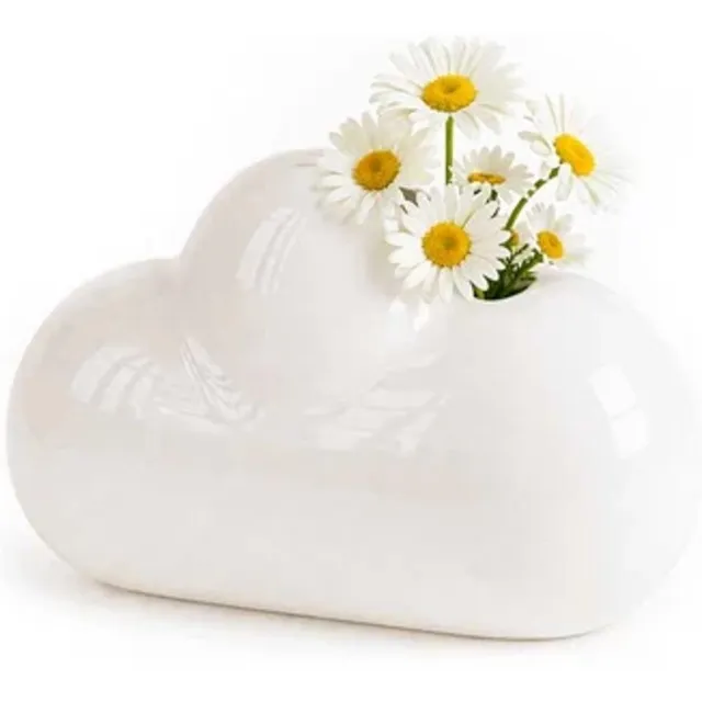 Upside Stories Vaas Kleine Wolk - kan staan of hangen wit