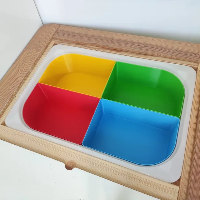 Prikkelpret Ikea Trofast bakjes - Model 4A rood-geel-groen-blauw
