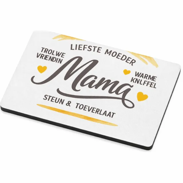 Mr Cadeautjes MDF magnetische fotolijst 7,5 x 5 - design Een warme, persoonlijke typografische print met een opvallen | cadeau Wit