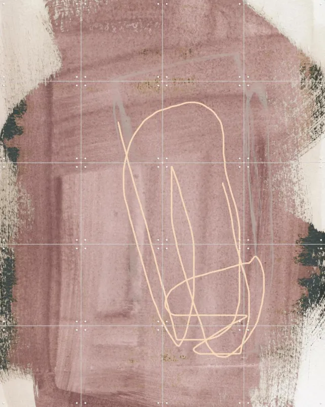 IXXI Abstract Brush Strokes 183, Mareike Böhmer - 80 x 100 cm - Grote wanddecoratie en posters - Grafisch Ontwerp, Minimalisme, Schilderijen Bruin / Roze / Beige