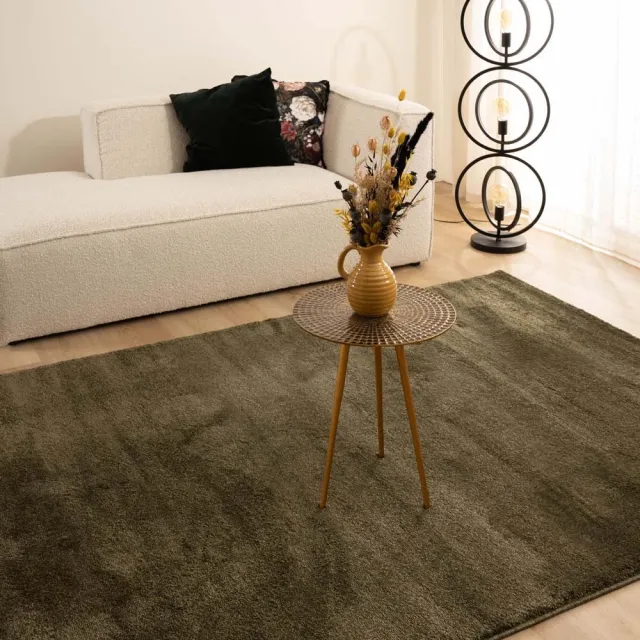 Paon Brillant Velours vloerkleed - Flair olijfgroen 200x300