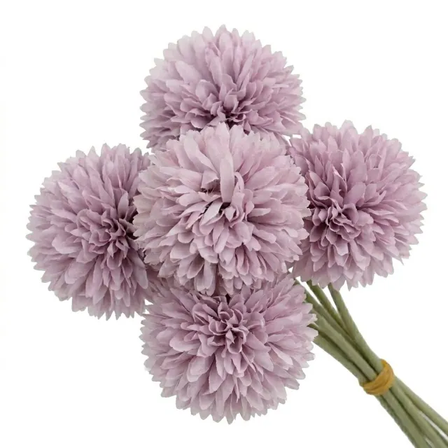 NUVEX Lichtpaarse kunstbloemen set van 5 stuks chrysant bloemen kunstbloemen decoratie voor interieur tafel vaas bruiloft feest kunstbloem boeket