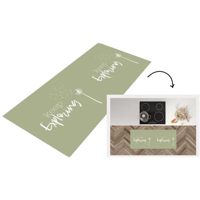 KitchenYeah Keukenloper - Loper keuken - Spreuken - Quotes - Keep exploring - Bloemen - Keukenloper vinyl Multicolor