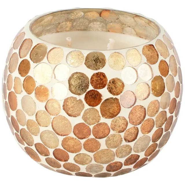 dekoratief Geurkaars 'Gilded Pixels', glas/wax, 12x12x10cm | A268160 brons