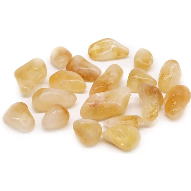 AW Gifts Verpakking van 24 trommelstenen - Citrienkwarts klasse A multicolor