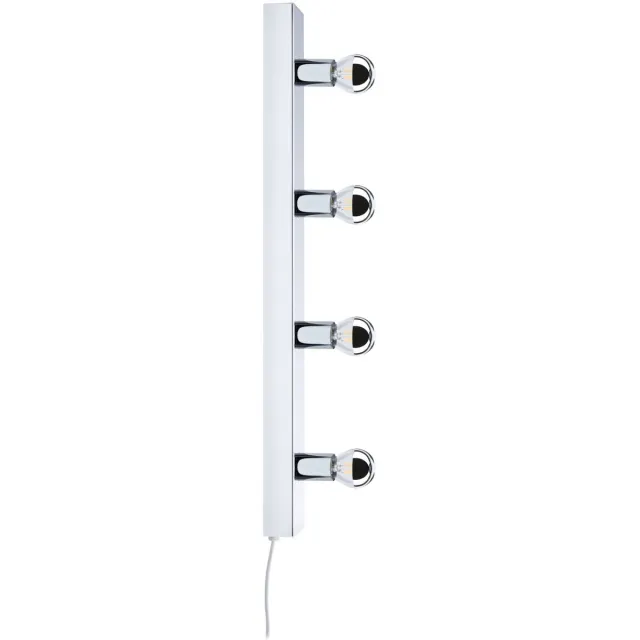 Paulmann Set LED-spiegellamp Regula II Inclusief fluorescentielampen 4-vlammig E14 2700K 4x220lm 230V 4x2,6W dimbaar Chroom, Kopspiegel zilver