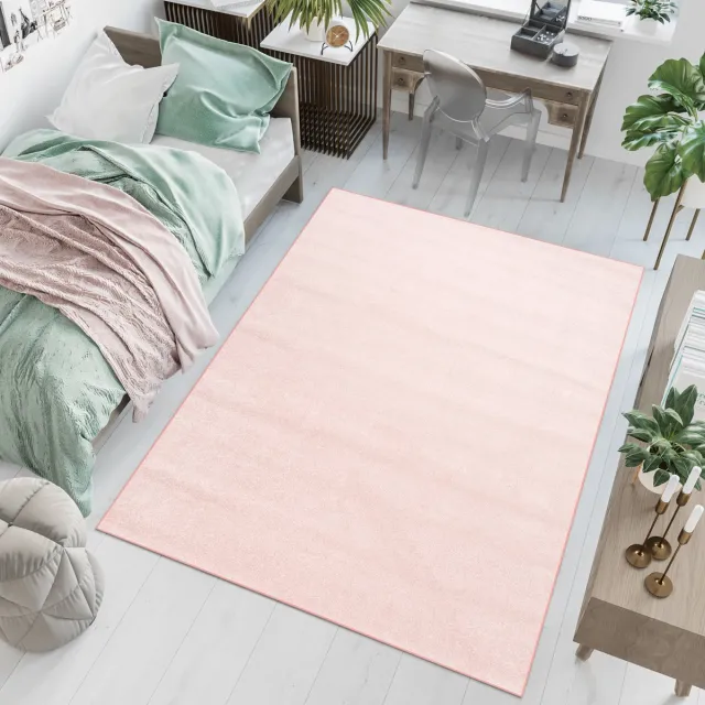 Tapiso Florida Vloerkleed Roze Laagpolig Modern Woonkamer Tapijt Maat- 80x150