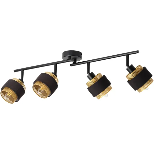 Osram LED Spot Hornet 4X2.8W 827 E14 Zwart, dimbaar, warm wit (2700 K), 4 verstelbare lampkoppen, E14-fittingen, OSRAM LED-lampen inbegrepen Zwart/goud