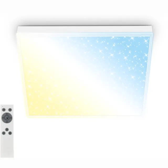 B.K.Licht BRILONER - LED Plafondlamp – frameless CCT LED plafondpaneel – sterrenhemel effect – 22W – dimbaar – warm wit tot koud wit licht – 38x38 cm