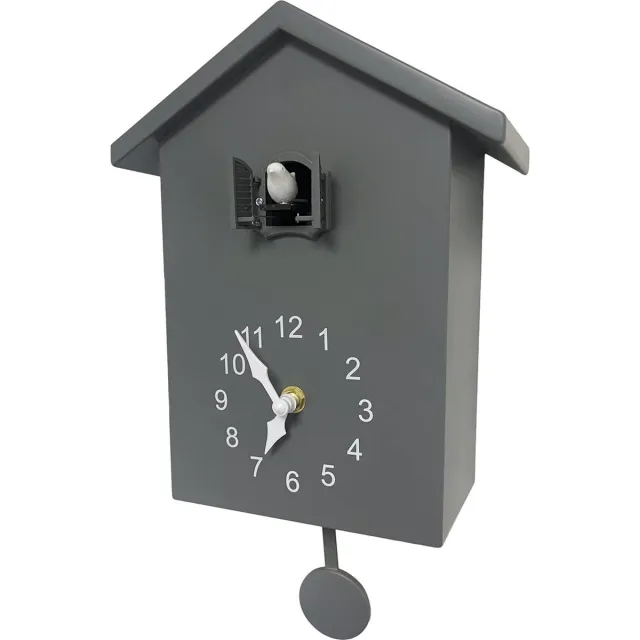 Lexium Store Lexium Koekoeksklok Modern - Minimalistische Koekoeksklok - Koekoek - Cuckoo Clock - Wandklok Zwart