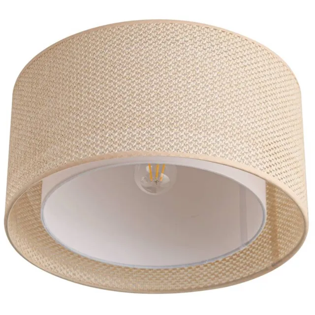 Lindby plafondlamp - 1licht - PVC, textiel, kunststof - H: 22 cm - E27 - beige