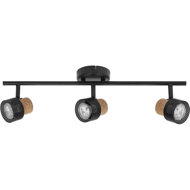 Osram DECOR SPOT CORK, 3 x 3,4W, 690lm, zwart, spot, verstelbare koppen, veelzijdig gebruik, interieurspot, vervangbare ledlampen, dimbaar, warm witte lichtkleur, GU10