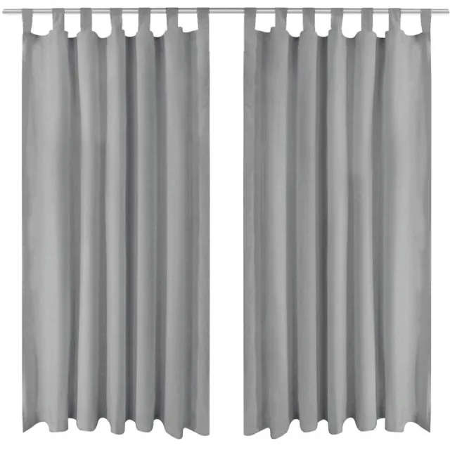 vidaXL Micro-satijnen gordijnen met lussen 140x225 cm grijs 2 st