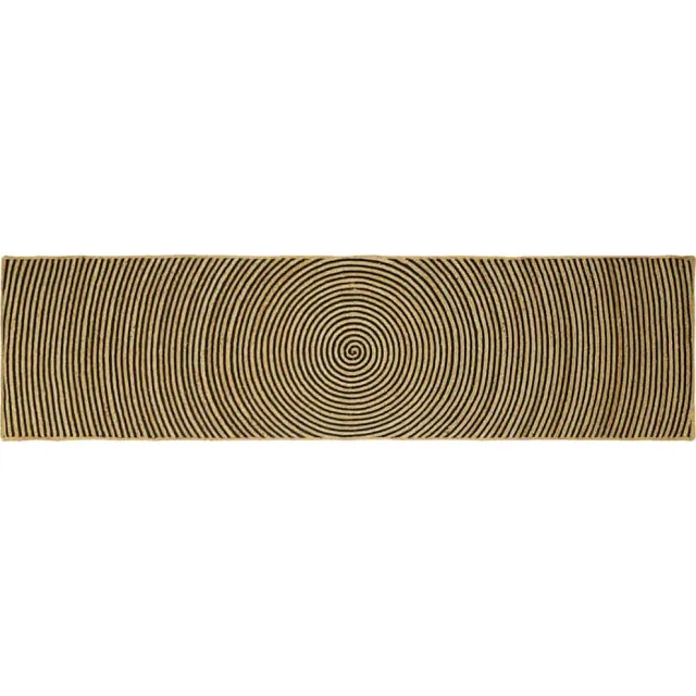 vidaXL Gebied Tapijt Naturel en Zwart 80 x 300 cm Jute