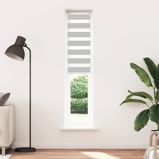 vidaXL Zebra rolgordijn 50x230 cm stofbreedte 45,9cm lichtgrijs grijs