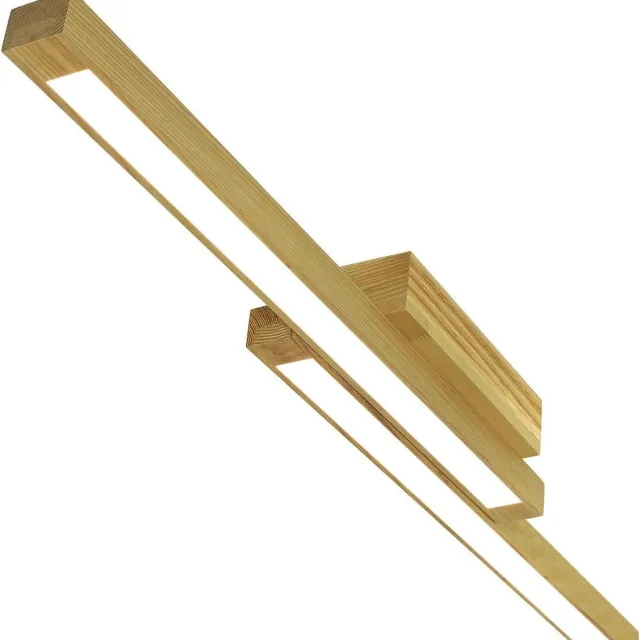 NETTLIFE Plafondlamp LED - Hout - 90cm - 3000 Warm wit Licht - Moderne Slaapkamerverlichting - voor Keuken | Woonkamer | Hotel - 24W geel