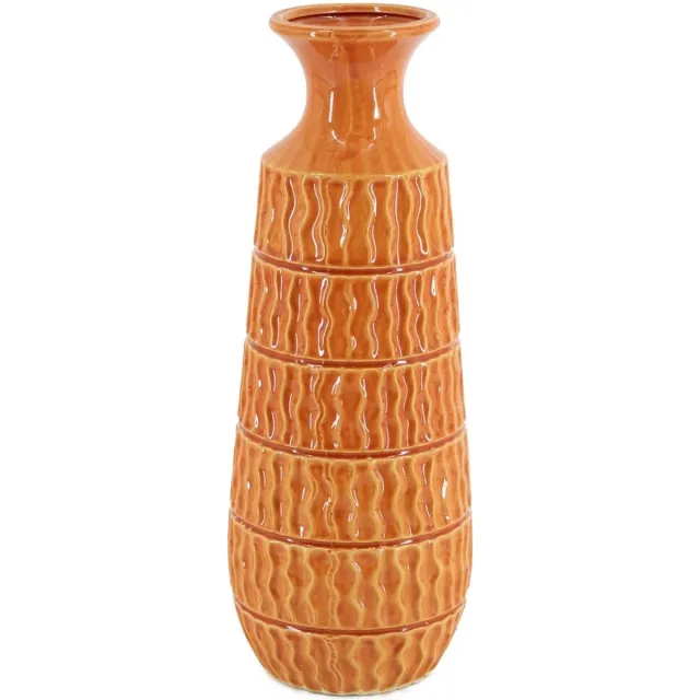 homebound by ky Aardewerk vaas tangerine/oranje | 15x15x30,5cm | vaas aardewerk