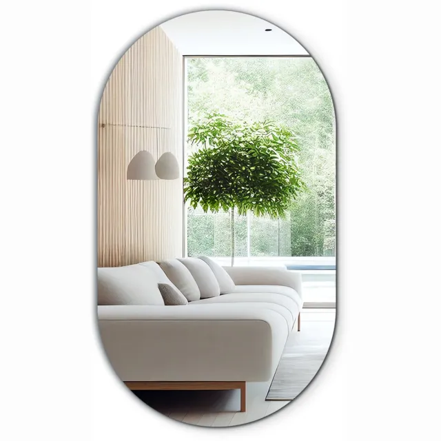 TULUP Spiegel - Oval Spiegel - 52 cm x 90 cm - Ovalen Spiegel - Halspiegel - Lange Ovale Spiegel - Ovale Spiegel - Wandspiegel in Loftstijl
