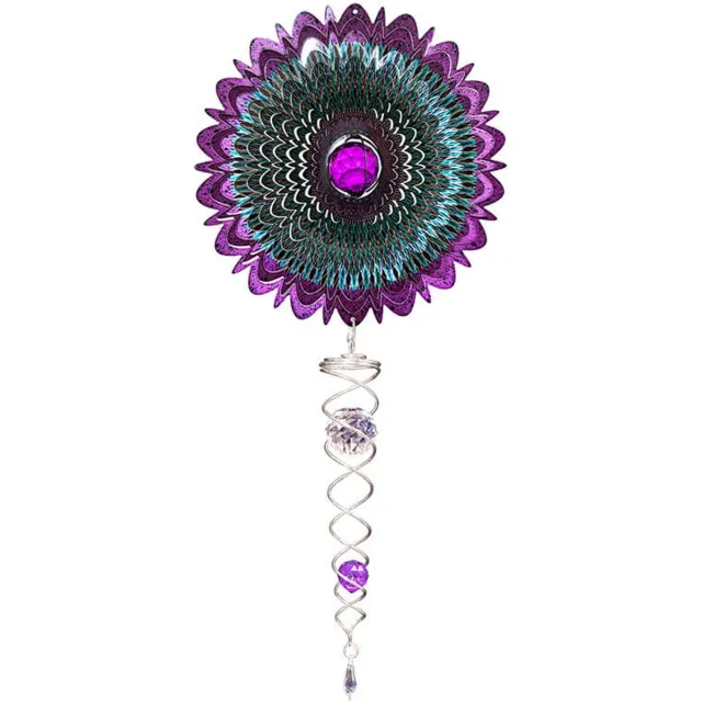 Spin Art/Cooking Vinyl Windspinner, Spin Art, Crystal Mandala Calactic Crystal Tail, ACTCRYMGA, totale lengte 60cm Multicolor