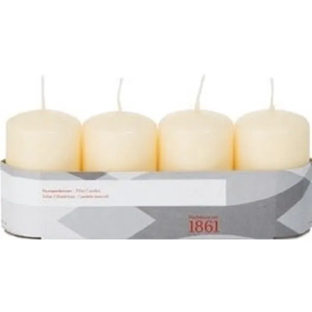 Trend Candles Cilinderkaarsen/stompkaarsen - set 4x - creme wit - 5 x 8 cm - 18 branduren
