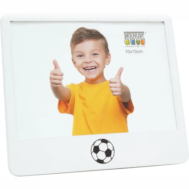 Deknudt Frames fotolijst S68KK1 E1G - wit - voetbal motief - 10x15 cm