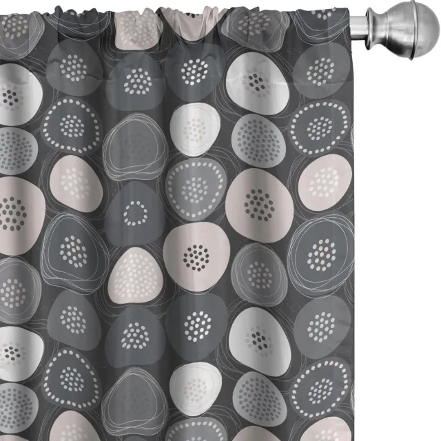 ABAKUHAUS Gordijnen – 2x75x225 cm – microvezel, halverduistering, gestippeld Beige