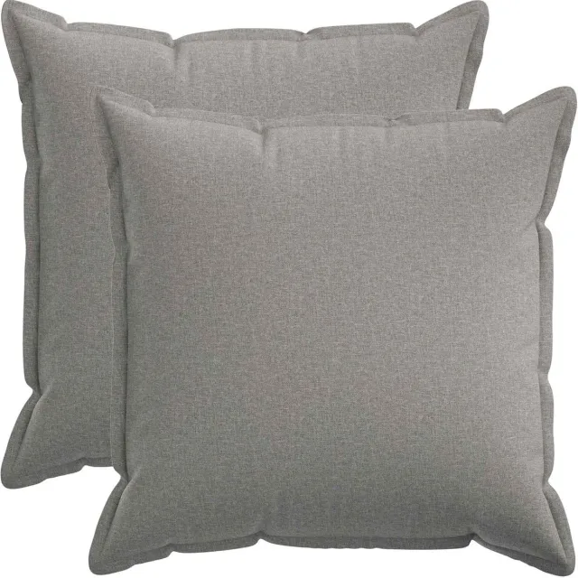 vidaXL Dekenkussen - 2 - st - HOUTEN - Wolkgrijs - 65 - x - 65 - cm - Faux - Linnen Wolkengrijs