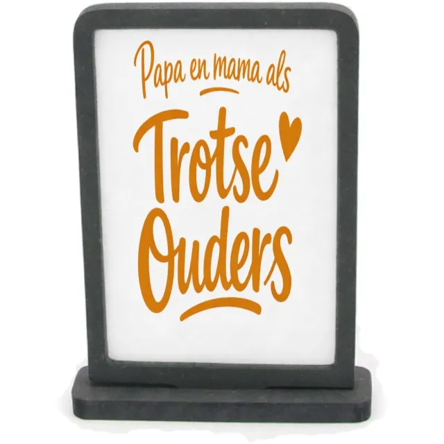 Mr Cadeautjes Houten fotolijst rechthoek met MDF inleg - design Een speelse kraamcadeau-tekst met een enkel minimalistisch s | cadeau Wit