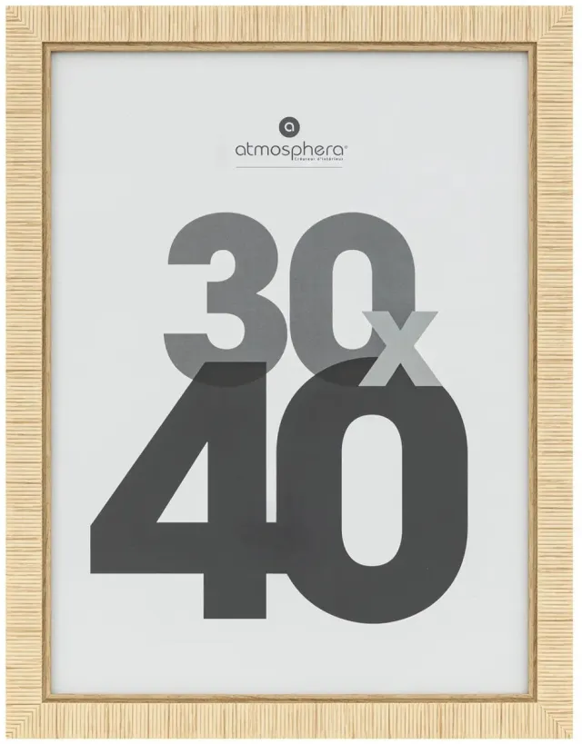 Atmosphera Fotolijstje Bali - voor 30 x 40 cm foto - beige - mdf/glas - ornament frame 35 x 45 cm - staand/hangend