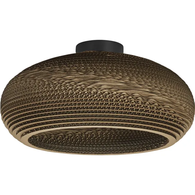 Osram Decor Cardboard Drop plafondlamp bruin van golfkarton, lichtgewicht, E27, diameter 400 mm, lampenkap van kartonmateriaal, duurzaam dankzij vervangbare lichtbron, eenvoudige montage