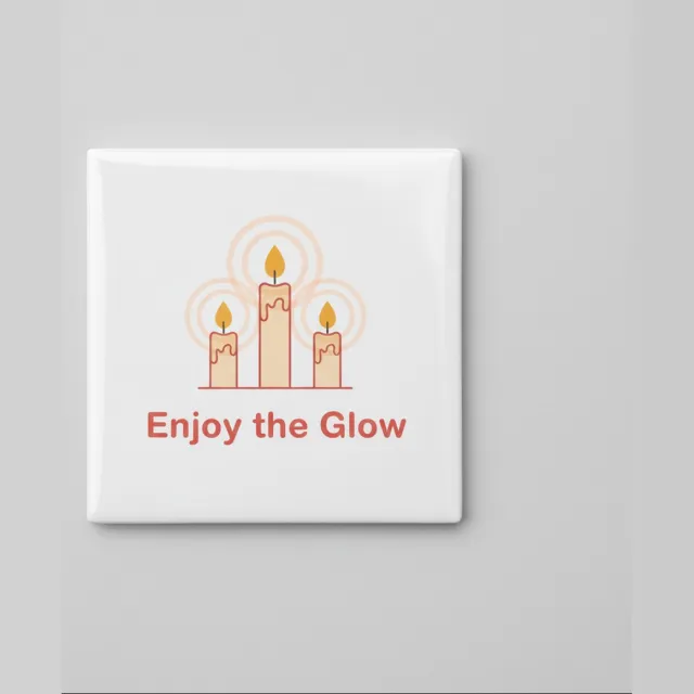 Nevolis Inspirerende 15×15 cm Keramische Tegel – “Enjoy the Glow” Kaarslicht Illustratie Gezellige Wanddecoratie Multi Color