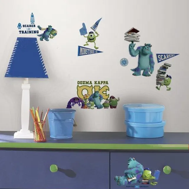Disney Monsters University - Monsters INC - Muurstickers - Wanddecoratie - Vinyl - 20delig. blauw