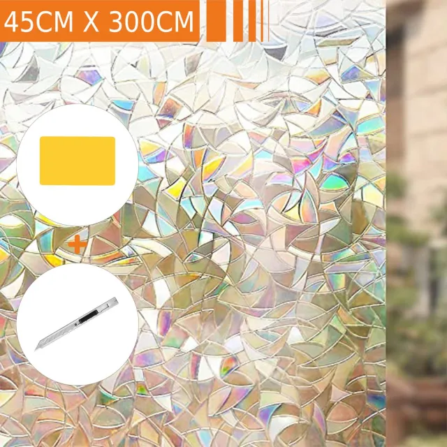 Simple Fix Raamfolie - Zelfklevend - Isolerend - Regenboogfolie - Statisch - Plakfolie - Anti Inkijk - 45 x 300cm Regenboog - Scherven