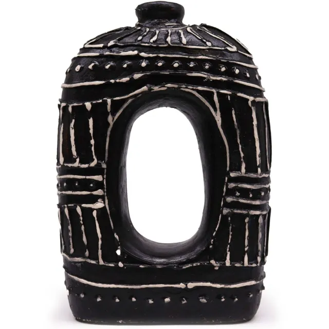 Ancient Wisdom Ovale donutvormige vaas - Chocolade 30cm multicolor