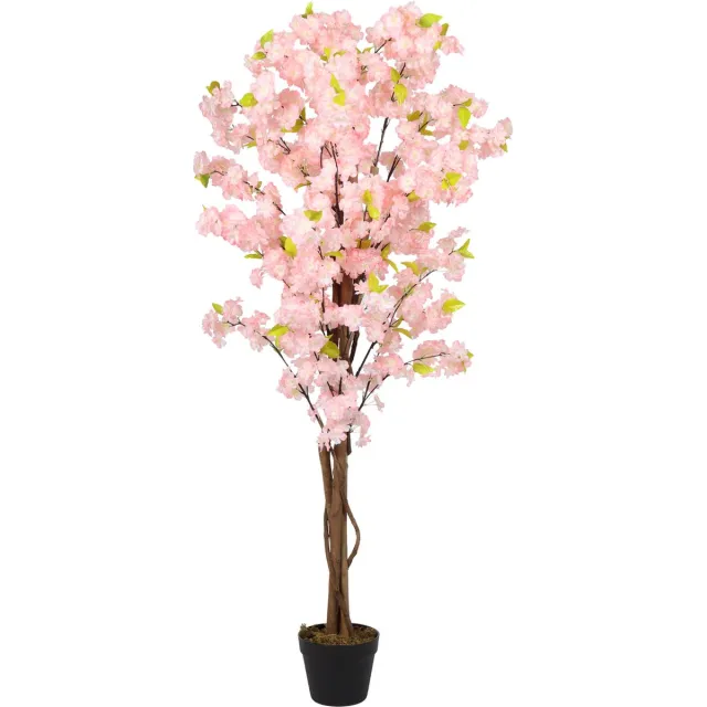 Kunstpalm Namaak Bloemboom - Roze - Kunstplant - 160cm Lichtroze